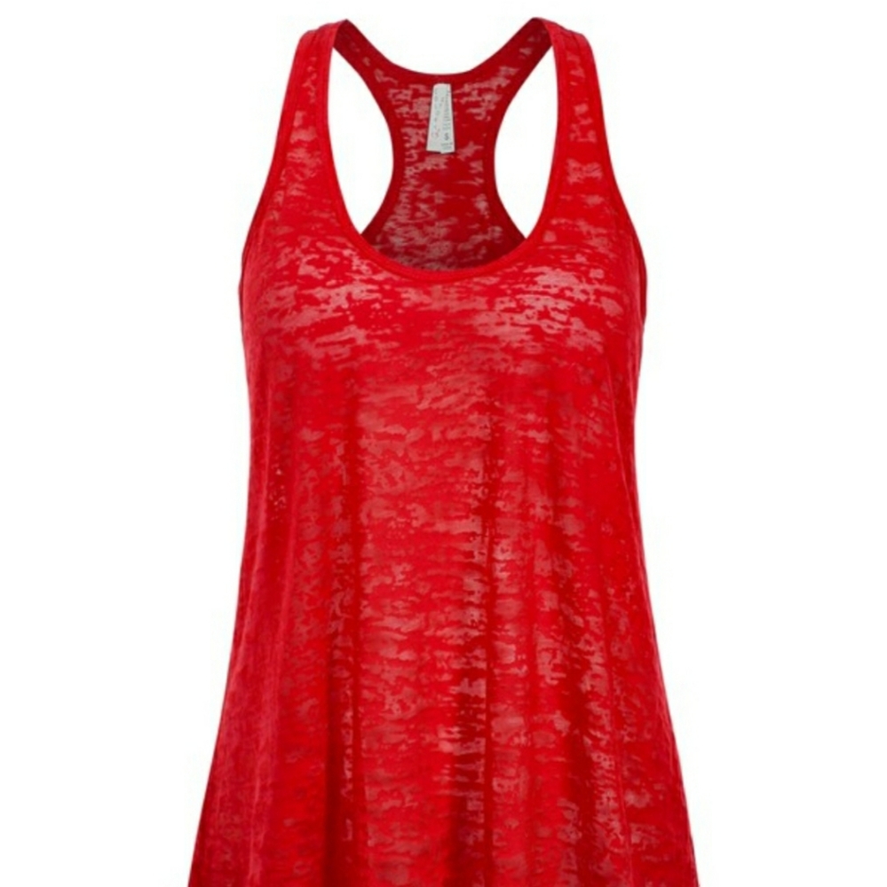Women's Loose Fit Sheer Racerback Tank Top